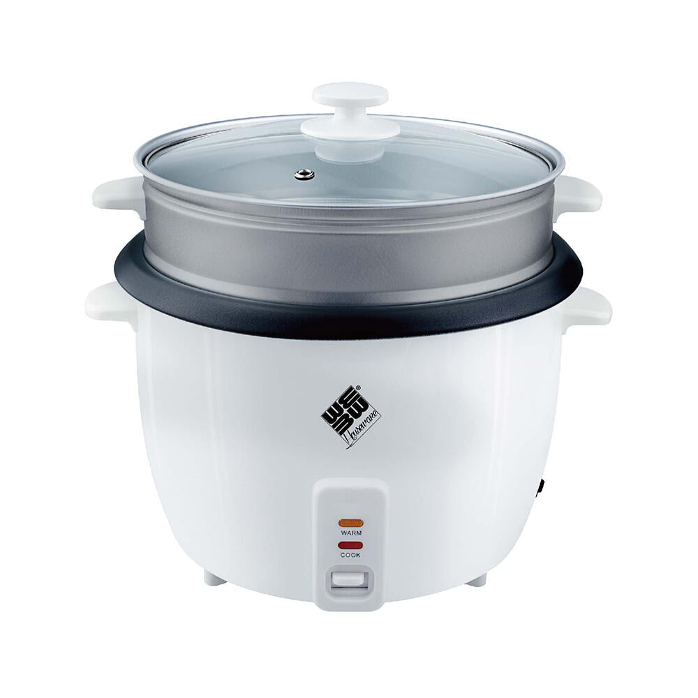 Olla eléctrica para arroz con vaporera tapa de cristal Prepara arroz y verduras con delicadeza Capacidad 2,8L